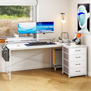 Wrought Studio Jiahao 55'' L Shaped Reversible Desk with Charging 